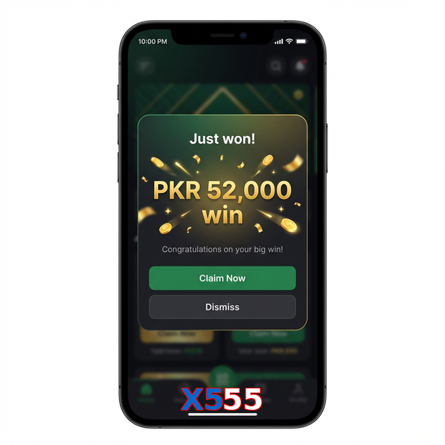 Main screen of X555 win page for PK players